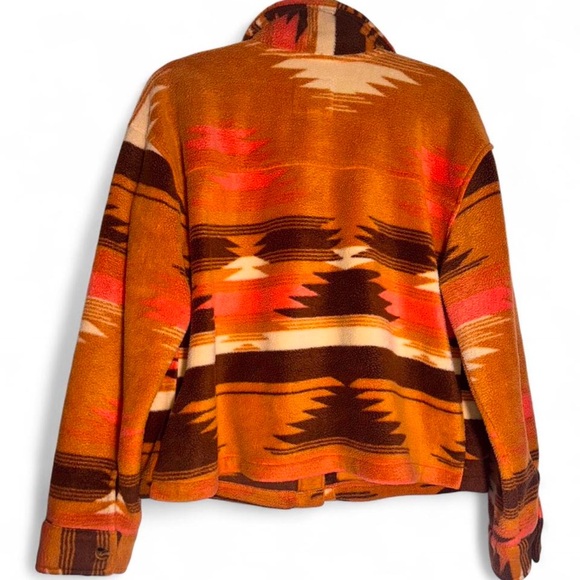 Thread & Supply Orange and Brown Patterned Teddy Jacket - Picture 5 of 5